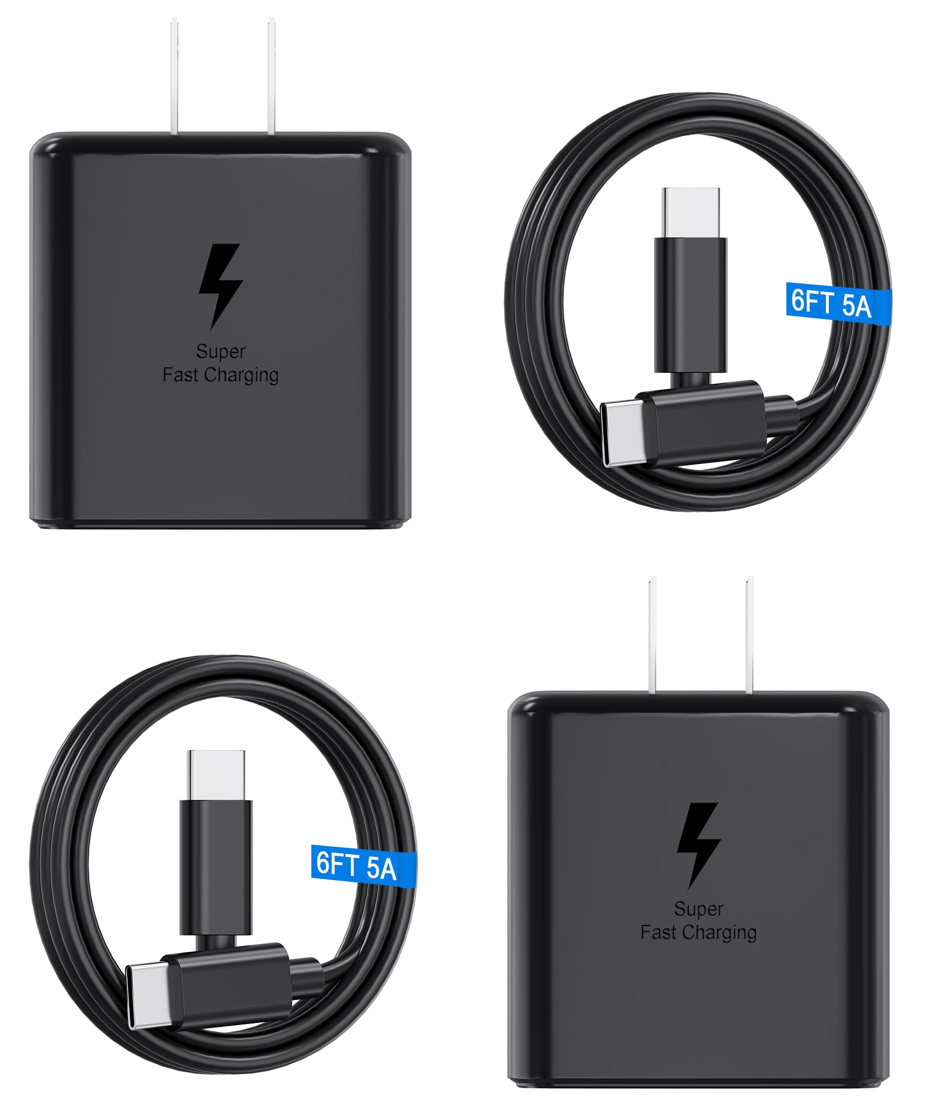 2024 New 45W Samsung Super Fast Charger USB Type C for Samsung Galaxy S24 Ultra Charger S23 ultra/S24/S23/S22 Ultra/S22/Z Fold 5 4/Z Flip 5 4/Note 20/10/Galaxy Tab S9/S8+, PD/PPS 3.0[2 Pack]