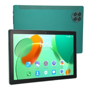 10 inch gaming tablet for android 12, 8gb 256gb octa core, 5g wifi dual cameras 4g lte calling tablet, for learning, working, office, travel, green
