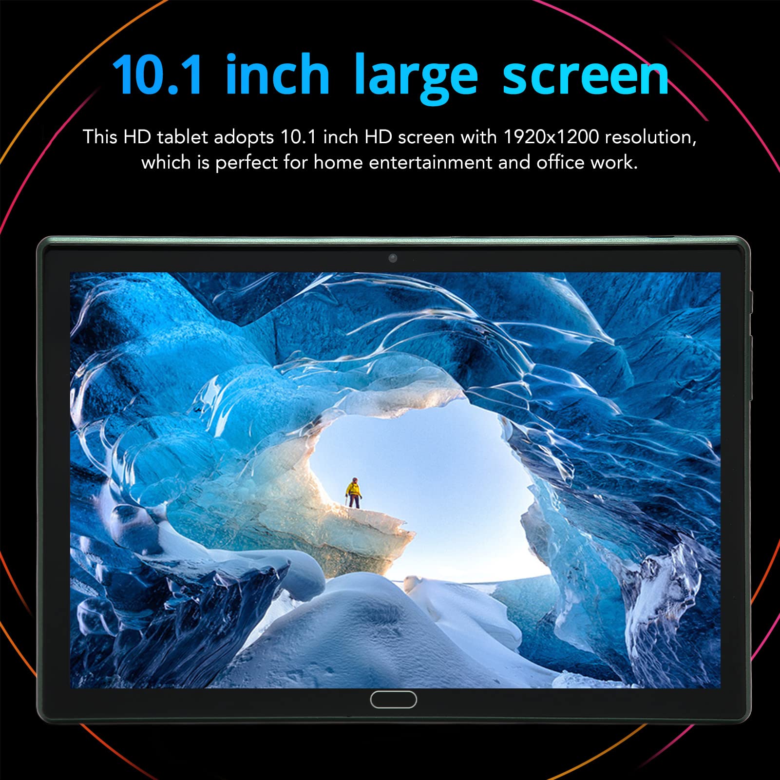 10.1 Inch Business Tablet for Android 11.0, 1920x1200 IPS 8 Core, 128GB ROM 8GB RAM, 5G WiFi Calling Cellphone Tablet with Night Reading Mode, for Learning, Working, US Plug (Green)