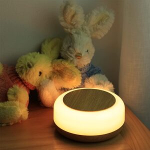 lanafara nursery night light, baby night light with dimmable 3 color light led bedside touch lamp for kids breastfeeding nightstand light
