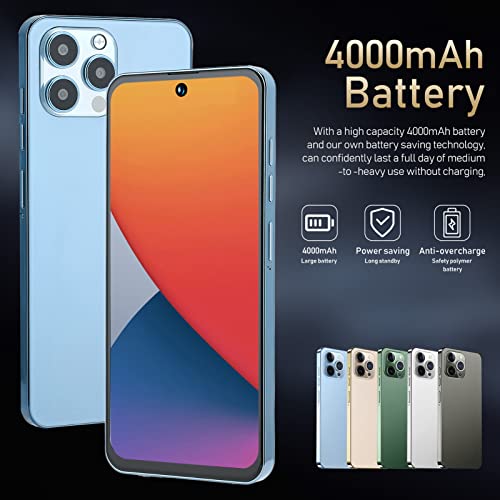 PUSOKEI i14 ProMax Smartphone, 6.7in Android12 CPU, 4GB RAM 128GB ROM, 4G Calling Network, 4000mah USB C Fast Charging, 16MP and 8MP Camera, WiFi, Face Fingerprint Unlock