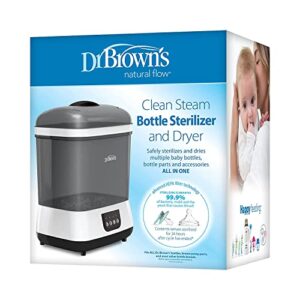 Dr. Brown's Clean Steam Baby Bottle and Pacifier Sterilizer and Dryer with Folding Baby Bottle Drying Rack