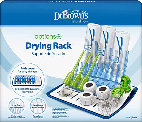 Dr. Brown's Clean Steam Baby Bottle and Pacifier Sterilizer and Dryer with Folding Baby Bottle Drying Rack