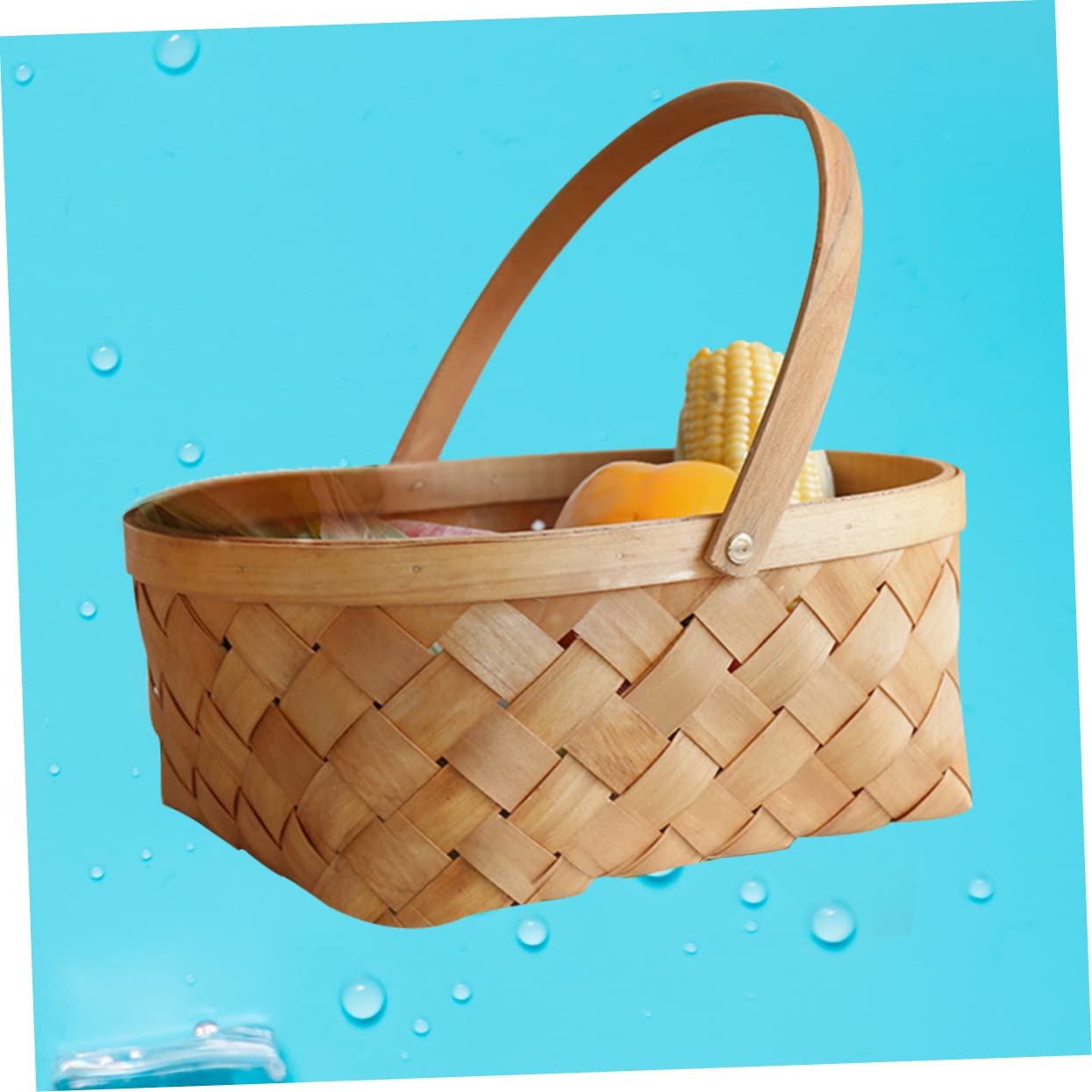 2pcs Wicker Storage Basket with Lid Snack Containers Basket Organizer Wicker Baskets with Handles Wood Chip Woven Woodchip Basket Wooden Rattan Storage Container Filler Boy