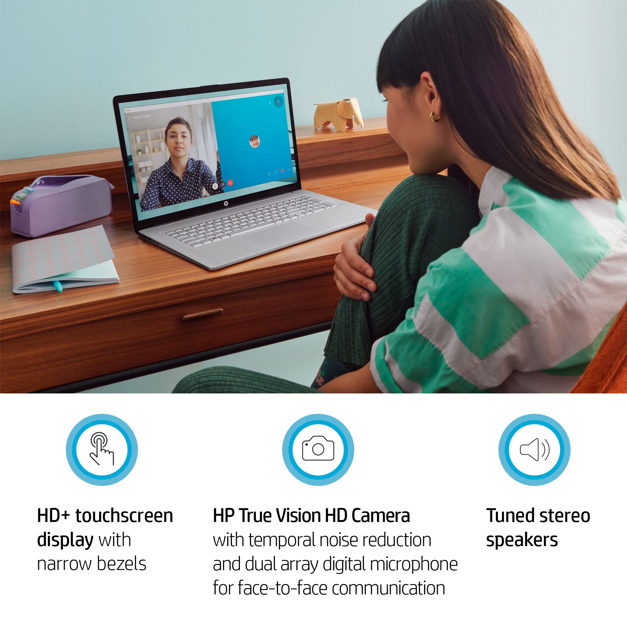 hp Newest Pavilion Laptop, 17.3" HD+ Touchscreen (1600 x 900), 12th Gen Intel Core i7-1255U 10 Core Processor, 64GB RAM, 2TB SSD, Backlit Keyboard, Numeric Keypad, Windows 11 Home, Silver