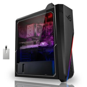 asus 2022 rog gaming desktop, intel core i7-12700f processor, 32gb ddr4 ram, 2tb pcie ssd + 2tb hdd, nvidia geforce rtx 3060 12g ddr6, win 11 pro, black, 32gb snowbell usb card