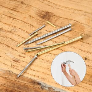 YOUYIDUN-820 Pcs Nail Assortment Kit, Small Nails for Hanging Pictures, Finishing Hardware Nails, 8 Sizes Gold/Silver Assorted Wall Nails for Pictures Hanging, Woodworking, Drywall, Concrete Pin Nails