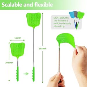 Trism 3-Piece Fly Swatter Set - Extendable Stainless Steel Handle, Flexible and Durable for Home, Garden, Classroom, and Office