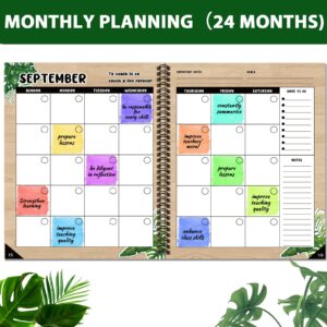 Eucalyptus Teacher Planner 2023-2024 Boho Lesson Planner School Year Lesson Plans Book 9''X11'' Colorful Stickers New Undated Teacher Lesson Planner For Classroom or Homeschool (color, 135 pages)