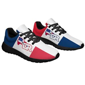 Dominican Republic Flag Shoes Mens Womens Running Shoes Athletic Casual Tennis Sneakers Walking Golf Gym Shoes Black Size 9.5