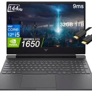 HP Victus 15 Gaming Laptop 15.6" FHD 144Hz IPS (Intel 12th Gen i5-12450H (Beats i7 10750H), 32GB RAM, 1TB PCIe SSD, GeForce GTX 1650 4GB) Backlit Keyboard, Type-C, Win 11, IST HDMI Cable Included