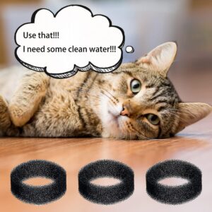 6 Pieces Pet Fountain Filter Pet Water Round Foam for Cat Drink Fountain Cat Water Sponge Cat Fountain Black Sponge Replacement Keep Water Clean Healthy