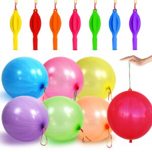 leezzizz 41 thickened punch balloons, neon heavy duty punching balloons with rubber bands for kids birthday decorations party balloons kids outdoor toys