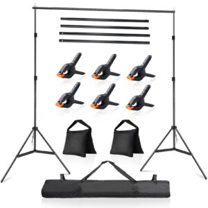 ldgho photo video studio 10x7ft (wxh) adjustable background stand backdrop support system kit with carry bag