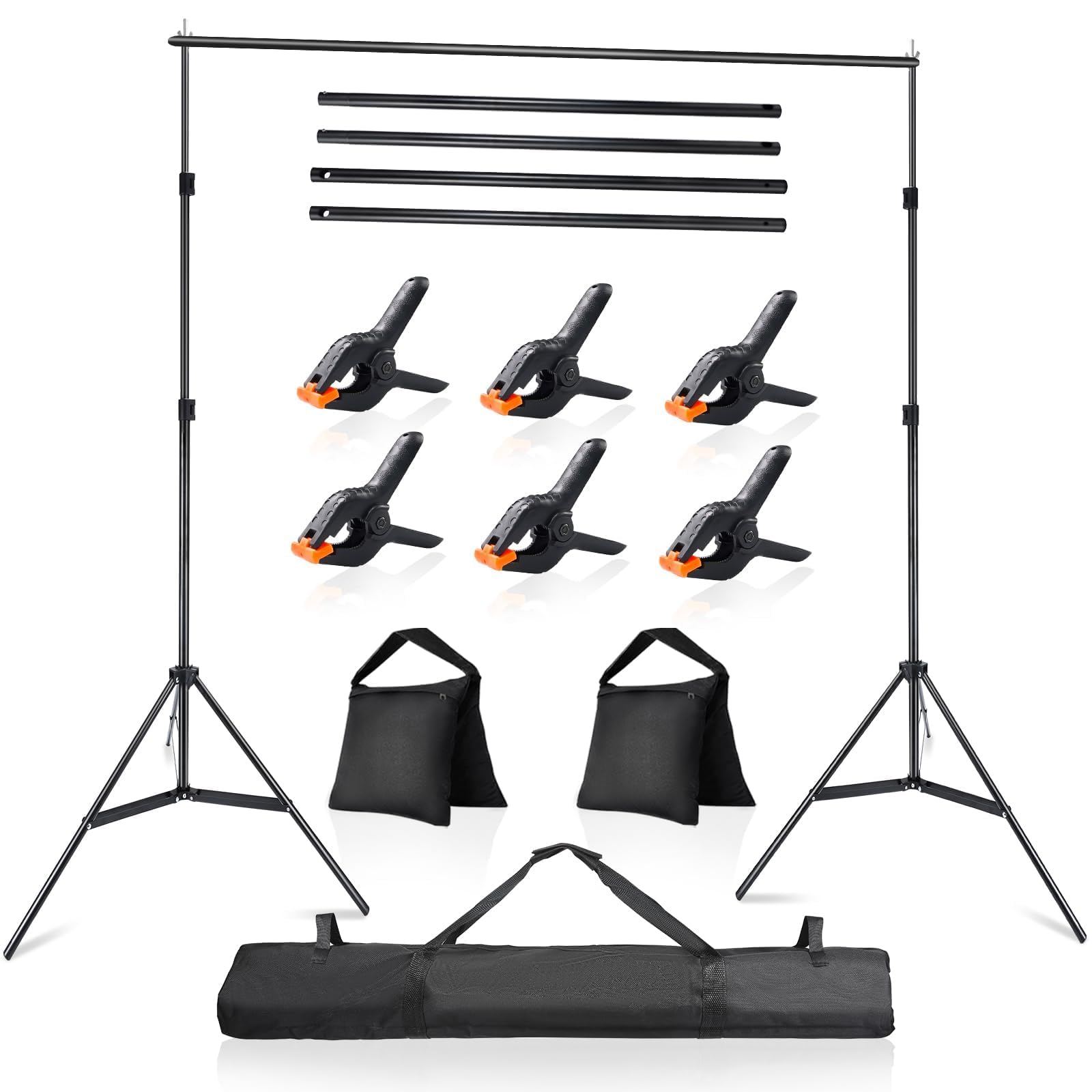 LDGHO Photo Video Studio 10x7Ft (WxH) Adjustable Background Stand Backdrop Support System Kit with Carry Bag