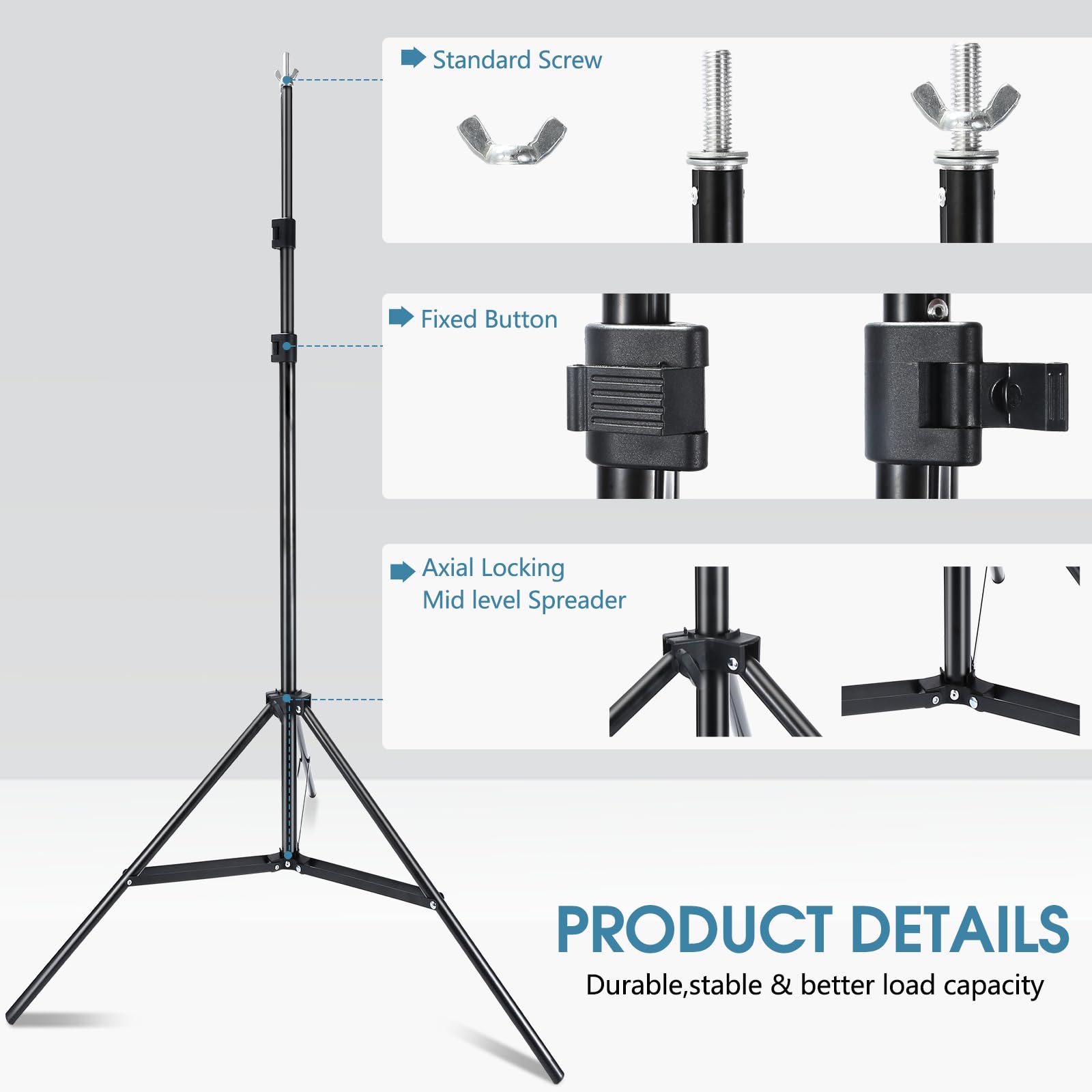 LDGHO Photo Video Studio 10x7Ft (WxH) Adjustable Background Stand Backdrop Support System Kit with Carry Bag