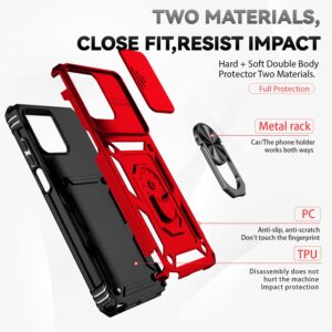 SunStory for Motorola Moto G Stylus 5G 2023 Case with HD Screen Protector & Slide Camera Cover & Kickstand, [Military-Grade] Phone Case for Moto G Stylus 5G 2023 (Red)