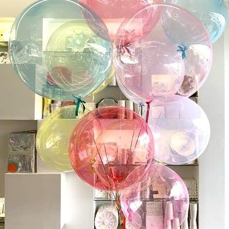 Pink Clear Balloons for Stuffing, 15Pcs 24inch Pre Stretched Large Stuffable Bubble Bobo Balloons, Crystal Transparent Clear Bubble Balloons for Party Decoration (15Pcs Pink Clear Balloons)