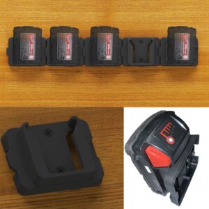 Gijok Battery Holder for Milwaukee M18 18V Battery (No Battery), 10Packs Wall Mount Batteries Storage for Wall, Work Van, Shelf, Toolbox