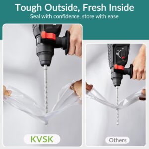 KVSK Vacuum Sealer Food Bags 8" x 20', 6 Rolls (Pack of 6) - Compatible with FoodSaver, Weston Machines | 3.6mil + 10mil Thickness | Prevent Freezer Burns, Tear-Resistant, Leak-Proof
