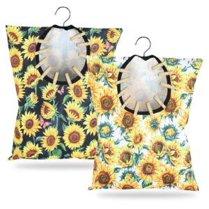 ylolul 2 pcs sunflower clothes pin bag clothespin bag holder clothespin holder 15 x 11 inch clothes pin hanging bag clothespin bag for clothesline outdoor outside wardrobe and laundry room