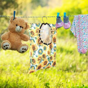 YLOLUL 2 Pcs Sunflower Clothes Pin Bag Clothespin Bag Holder Clothespin Holder 15 X 11 Inch Clothes Pin Hanging Bag Clothespin Bag for Clothesline Outdoor Outside Wardrobe and Laundry Room