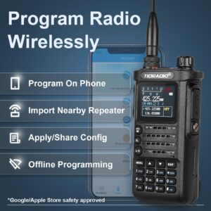 (2nd Generation) TIDRADIO 10W HighPower Ham Radio Handheld (TD-H8) with APP Wireless Programming,Long Range Two Way Radio with 2500mAh Large Battery (2pcs),USB-C Charger & Speaker Mic, Walkie Talkies