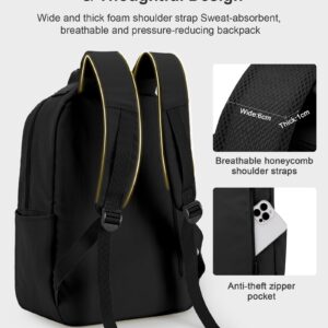 bergsalz Black Backpack For Women Men School Bag Mochilas Escolares Para Niñas Book Bag College Backpacks For Women School Backpack For Girls Boys Backpack For College Book Bags