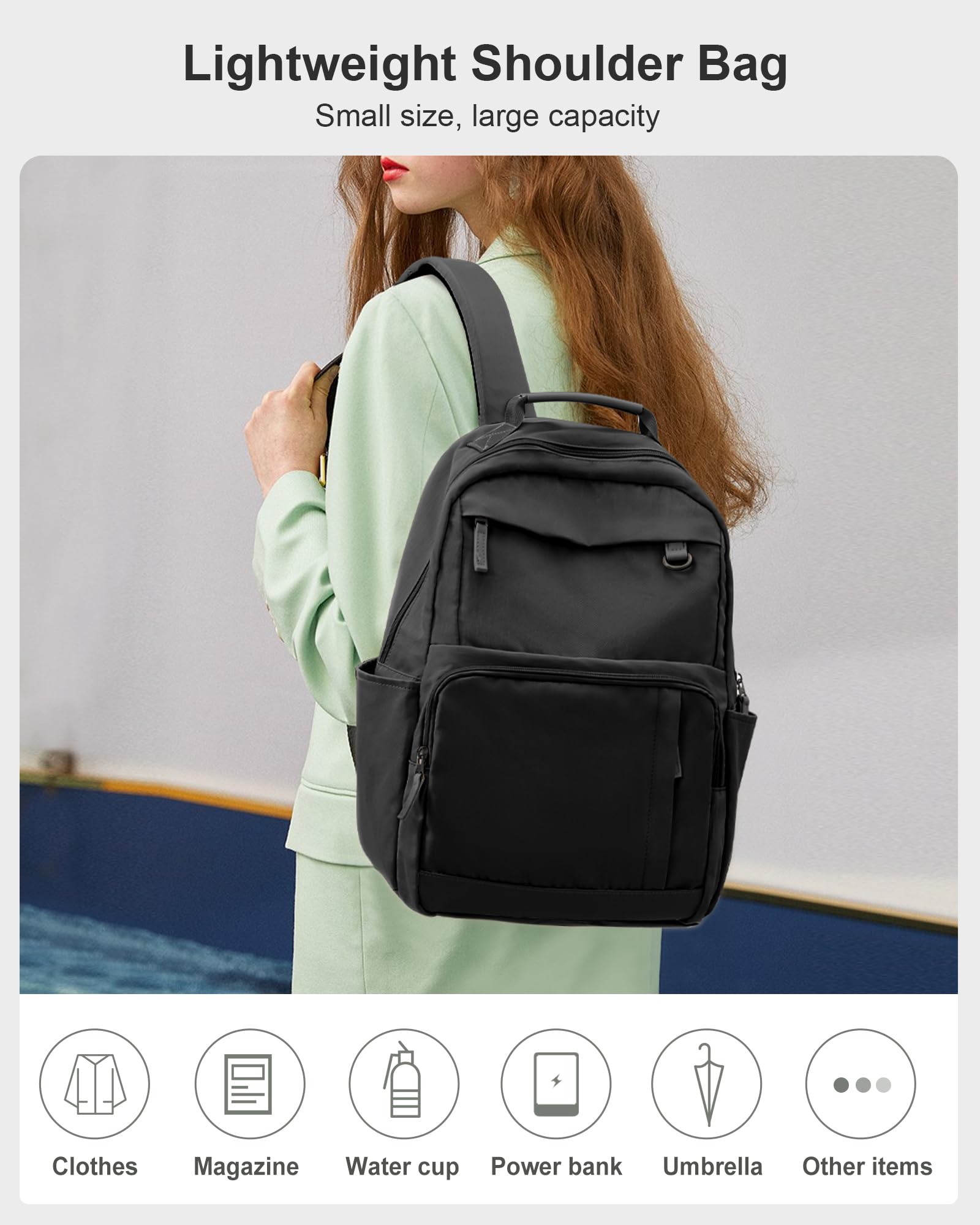 bergsalz Black Backpack For Women Men School Bag Mochilas Escolares Para Niñas Book Bag College Backpacks For Women School Backpack For Girls Boys Backpack For College Book Bags