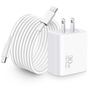 ipad pro charger ipad fast charger, 30w usb c fast wall charger blcok with 60w/3a 10ft long usb c to usb c cable for ipad pro 12.9/11 inch, ipad 10th generation, ipad air 5/4th, ipad mini 6