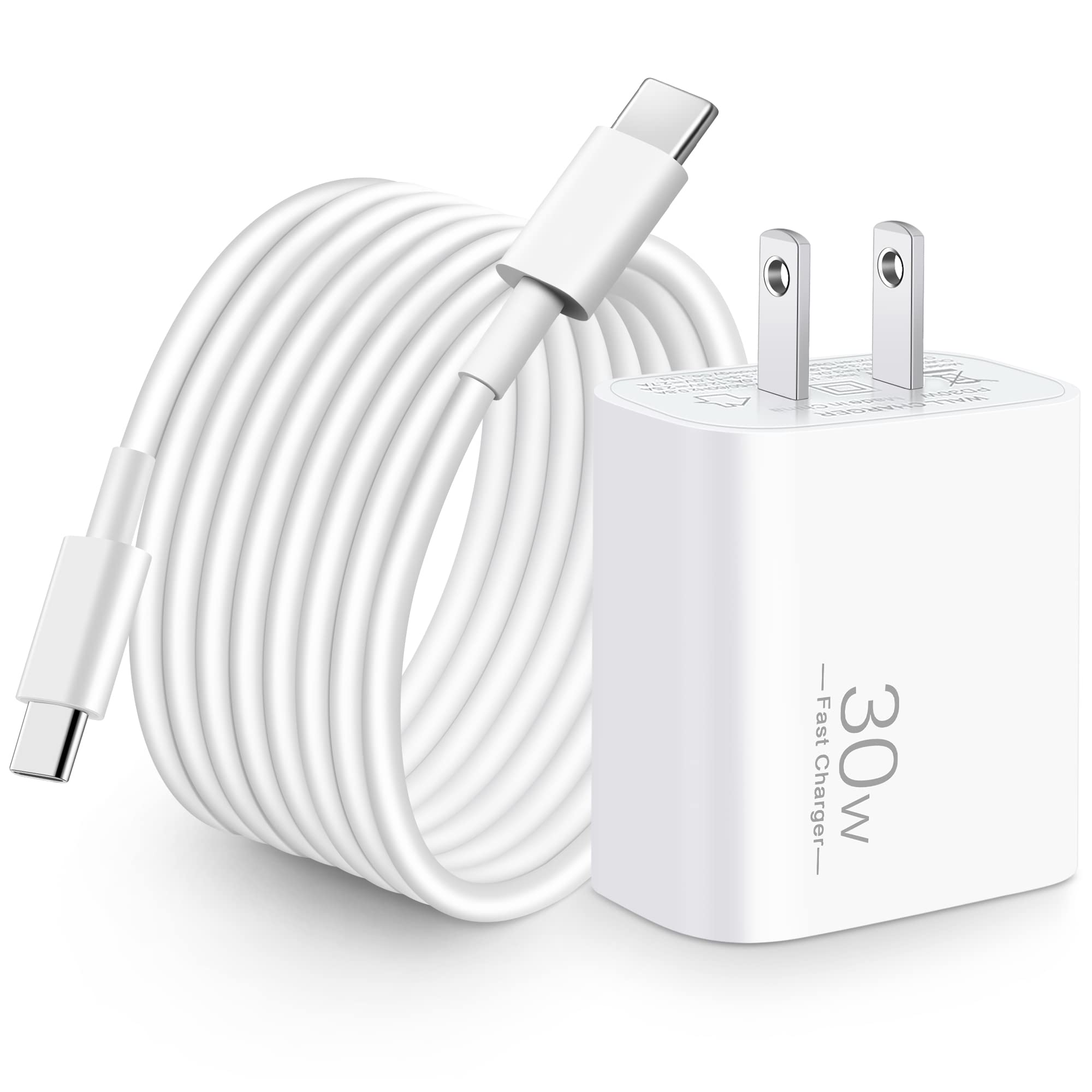 iPad Pro Charger iPad Fast Charger, 30W USB C Fast Wall Charger Blcok with 60W/3A 10FT Long USB C to USB C Cable for iPad Pro 12.9/11 inch, iPad 10th Generation, iPad Air 5/4th, iPad Mini 6