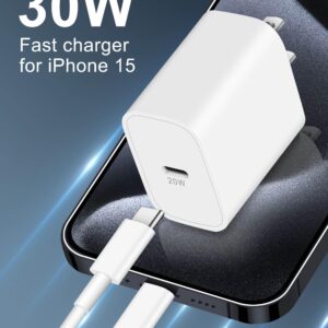 iPad Pro Charger iPad Fast Charger, 30W USB C Fast Wall Charger Blcok with 60W/3A 10FT Long USB C to USB C Cable for iPad Pro 12.9/11 inch, iPad 10th Generation, iPad Air 5/4th, iPad Mini 6