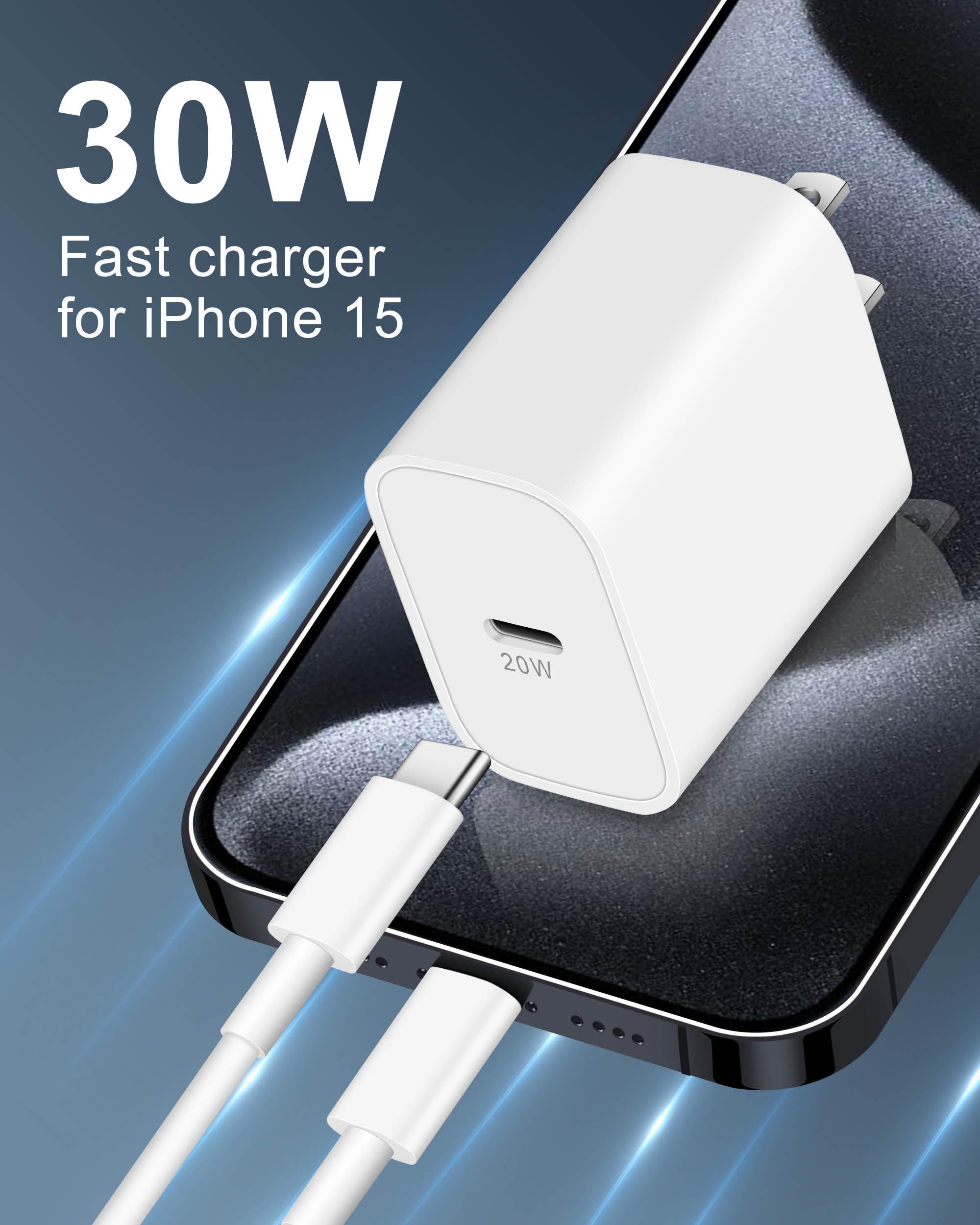 iPad Pro Charger iPad Fast Charger, 30W USB C Fast Wall Charger Blcok with 60W/3A 10FT Long USB C to USB C Cable for iPad Pro 12.9/11 inch, iPad 10th Generation, iPad Air 5/4th, iPad Mini 6