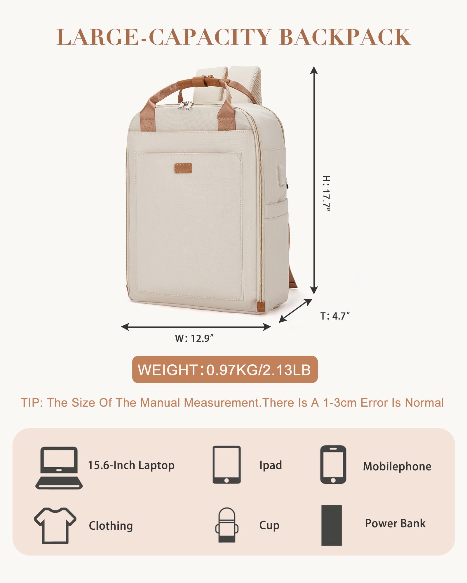 Travel Backpack For Women Men Laptop Backpack Flight Approved Carry On Bags For Airplanes Personal Item Bag For Airlines Casual Daypack Backpacks Travel Essentials Gym Work Traveling Backpack White…