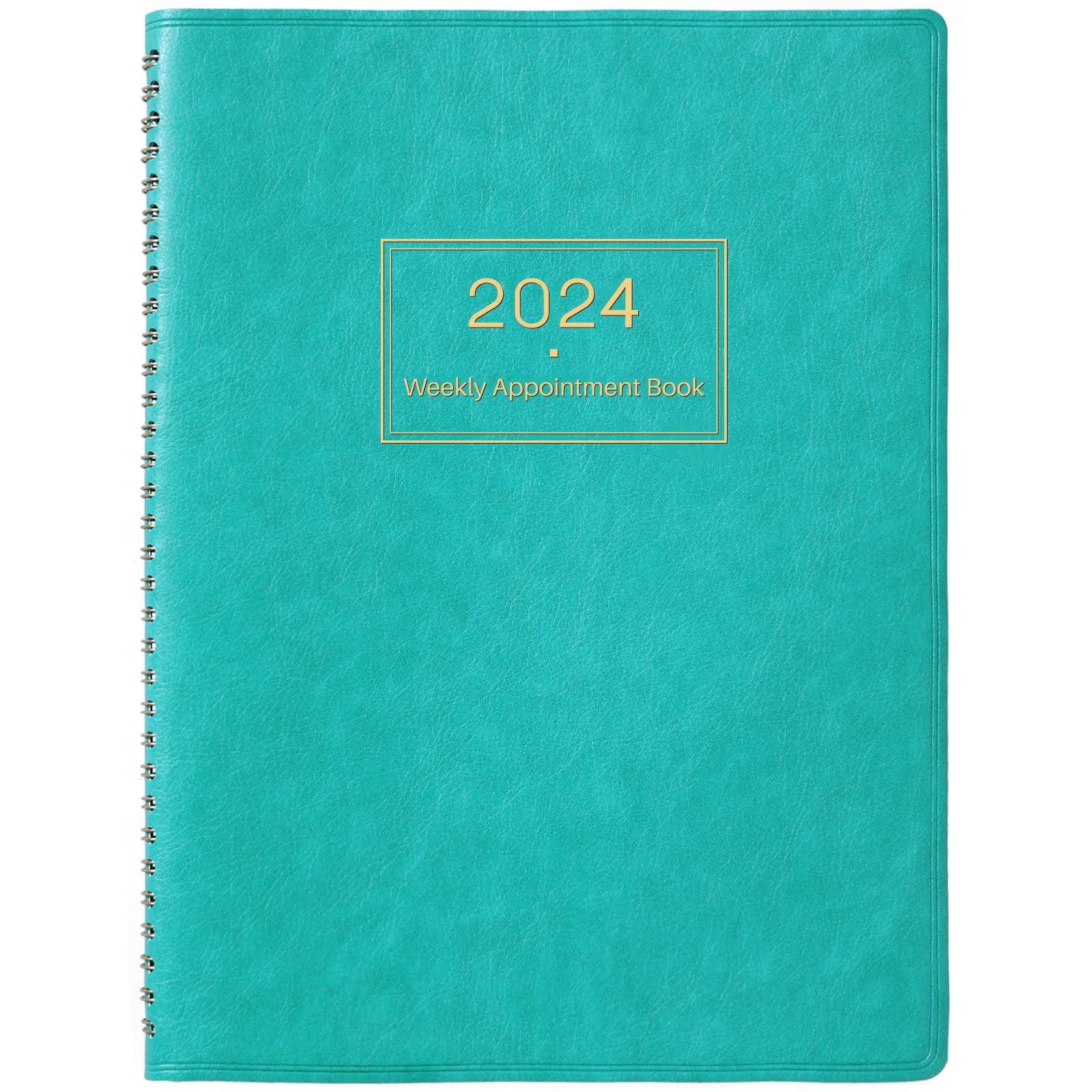 2024 Weekly Appointment Book & Planner - Large 2024 Daily Hourly Planner, January 2024 - December 2024, 8.5" x 11", 2024 Appointment Book with 15-Minute Interval + Thick Paper + Pocket - Turquoise