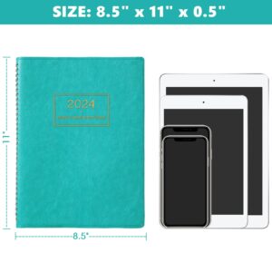 2024 Weekly Appointment Book & Planner - Large 2024 Daily Hourly Planner, January 2024 - December 2024, 8.5" x 11", 2024 Appointment Book with 15-Minute Interval + Thick Paper + Pocket - Turquoise