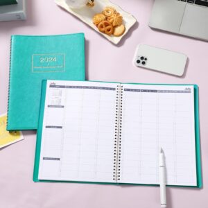 2024 Weekly Appointment Book & Planner - Large 2024 Daily Hourly Planner, January 2024 - December 2024, 8.5" x 11", 2024 Appointment Book with 15-Minute Interval + Thick Paper + Pocket - Turquoise