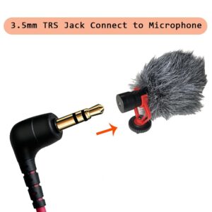 QJYTH TRS to TRRS Adapter, SC7 Patch Microphone Cable Compatible with Rode SC7, VideoMic, VideoMicro Go, Boya and More External Mic, TRRS Cord Fits for iPhone, Smartphone and Tablets(1 PCS)