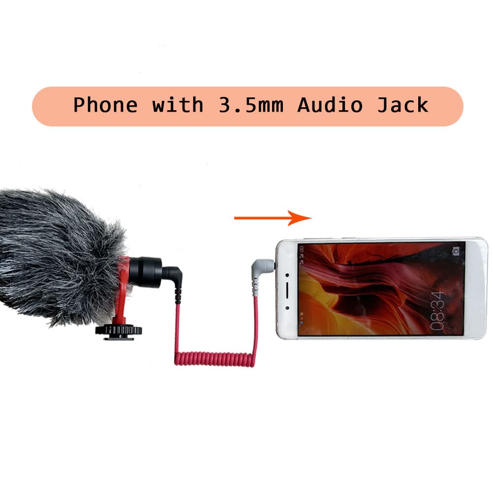 QJYTH TRS to TRRS Adapter, SC7 Patch Microphone Cable Compatible with Rode SC7, VideoMic, VideoMicro Go, Boya and More External Mic, TRRS Cord Fits for iPhone, Smartphone and Tablets(1 PCS)