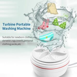 Mini Turbine Washing Machine USB Powered Travel Portable Washer Mini Laundry Machine for Underwear,Towels,Socks,Etc