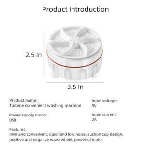 Mini Turbine Washing Machine USB Powered Travel Portable Washer Mini Laundry Machine for Underwear,Towels,Socks,Etc