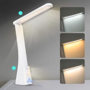 xingyuntree led desk lamp with night light foldable portable high brightness eye care lamp. touch control, rechargeable, for home reading light, office and dormitory (white 2.0)