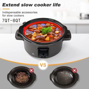 2 Pack Slow Cooker Liners fit Crock-Pot 7-8 QT Silicone Slow Cooker Divider Liners, Reusable Slow Cooker Crock Pot Divider Insert, Leakproof & Dishwasher Safe, BPA Free, Easy Cleanupking Liner