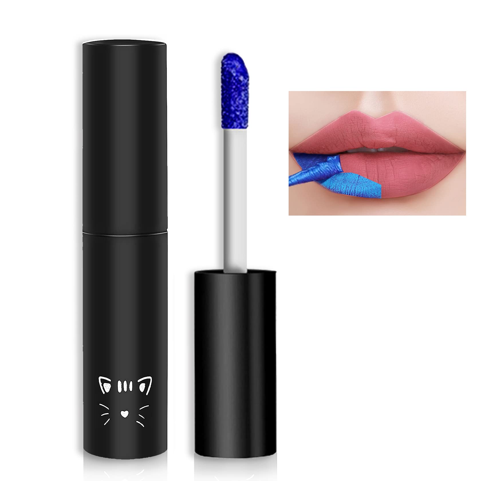 QIUFSSE Peel Off Lip Stain Lip Tint Matte Liquid Lipstick Nude Lip Gloss Long Lasting Waterproof Lip Tint Stain Non-stick Cup Peel Off Lipstick Lip Makeup for Women Girls - 01