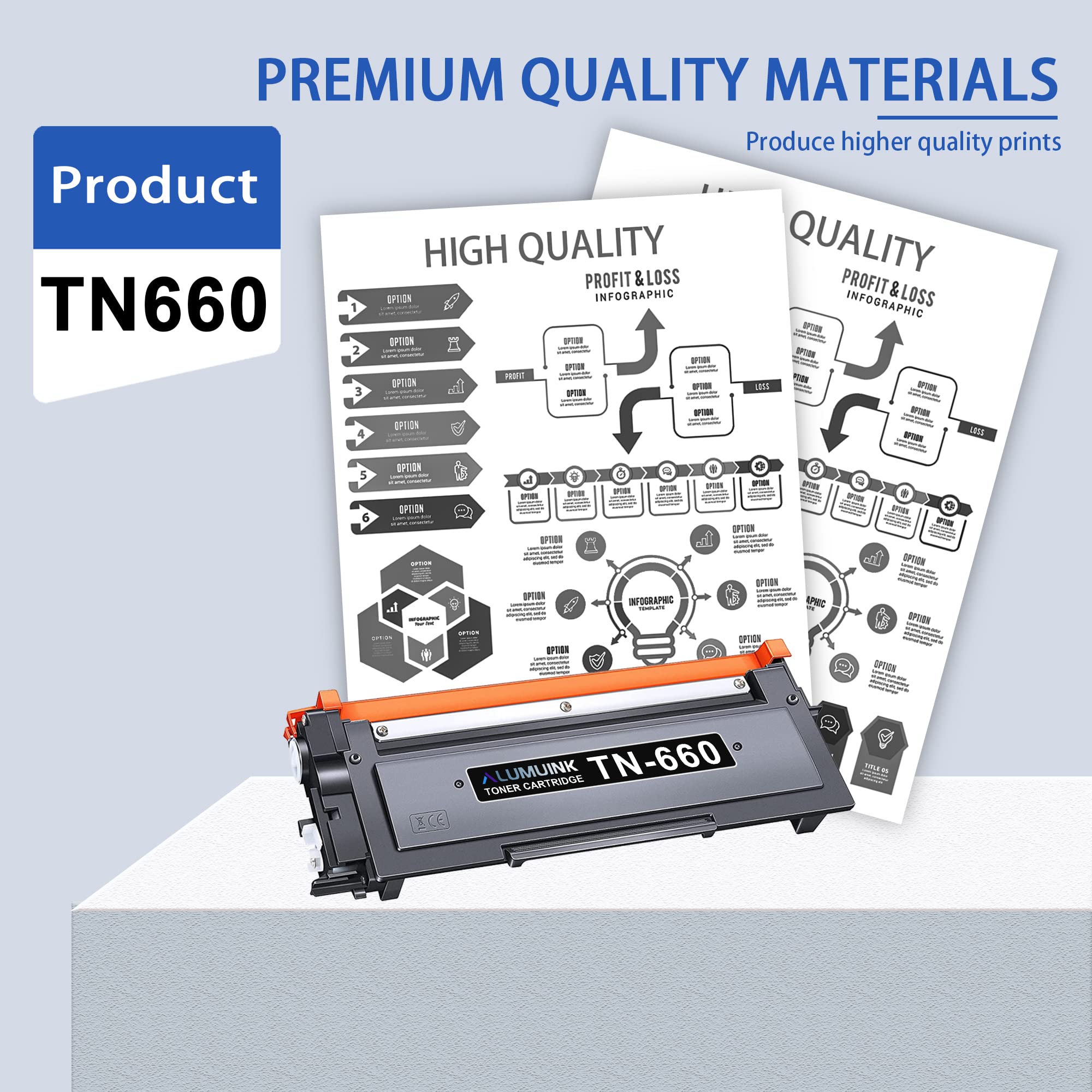 TN660 High Yield Toner Cartridge Replacement for Brother TN660 TN-660 to Use with HL-L2320D HL-L2360DW HL-L2340DW HL-L2380DW DCP-L2540DW MFC-L2740DW Printer (Black,1 Pack)