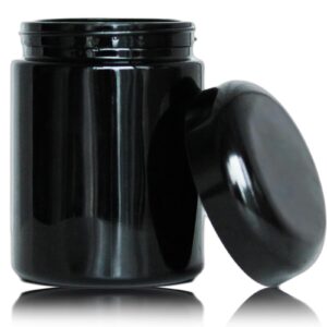 Matoolser Black Glass Airtight Storage Container Jar 250ml Half Oz with UV Protection for Spice Coffee