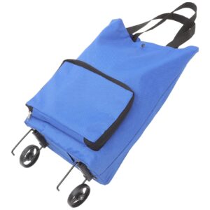 fomiyes foldable shopping trolley bag with wheels, durable, lightweight, large capacity, reusable
