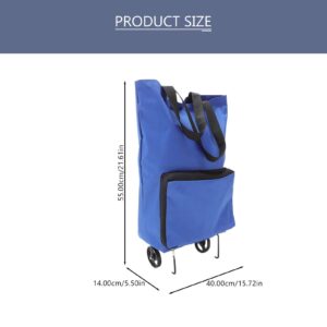 FOMIYES Foldable Shopping Trolley Bag with Wheels, Durable, Lightweight, Large Capacity, Reusable