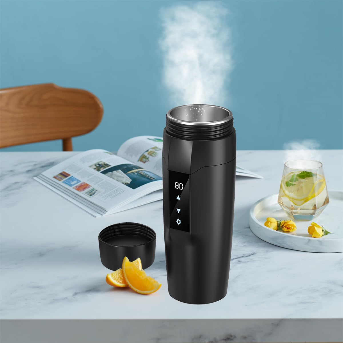 Small Travel Electric Kettle,Portable Kettles with 40~100℃ Temperature Settings,300W Mini Water Heater,Personal Teacups/Coffee Mug,Faster Water Warmer/Boiler,Auto Shut-Off,Boil Dry Protection,BPA-Free