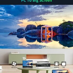 Native 1080P Full HD Video Projector for Outdoor Moives 200'' Display 9000 Lumens Wireless Bluetooth WiFi Projector Smart Home Theater Projector Gaming,Zoomable,10W Speakers,iOS,Android,TV Stick